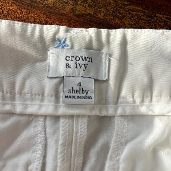 Crown & ivy Shelby shorts, white with red & blue stars, size 4 - Picture 6 of 9